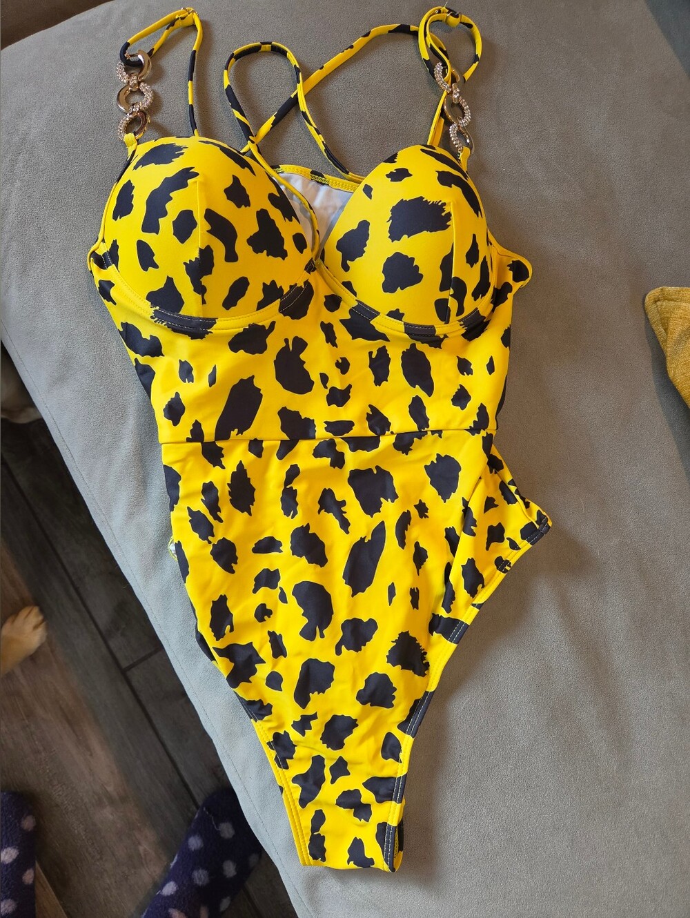 Women's one-piece swimsuit with a matching mesh sarong/wrap skirt. Brand New